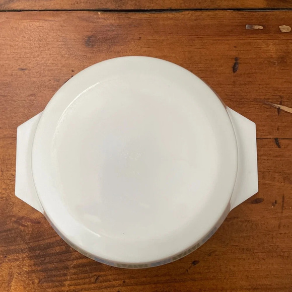 Vintage JAJ Round Casserole dish Matchmaker England Opal Glass Blue Green - Picture 4 of 10